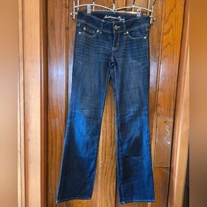 American Eagle Slim Boot Cut Metallic Pocket Stretch Jeans Sz 2